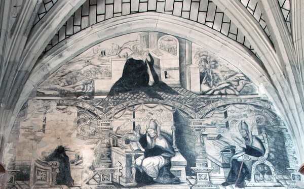 Top tier & lunette murals - West wall murals