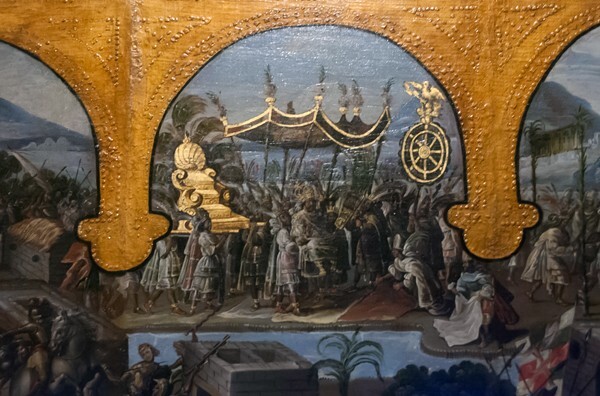 The Conquest of Mexico, detail - Biombo de la Conquista