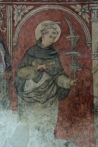 N arcade pier mural - San Juan Bautista, lower cloister walk, N & E arcades, pier murals