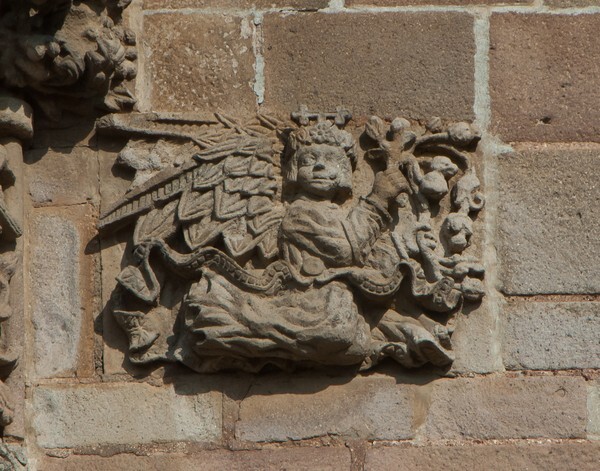 Chancel arch, left spandrel, Passion Angel - San Luis Obispo, capilla abierta