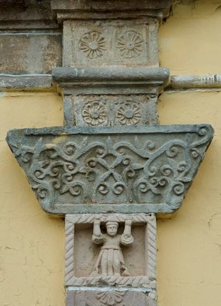 San Jerónimo, façade, pilaster impost - Amanalco de Becerra, México