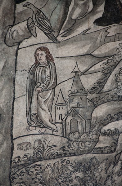 N wall mural, Augustinian Eremitic Life, detail - San Nicolás de Tolentino, sala de profundis mural