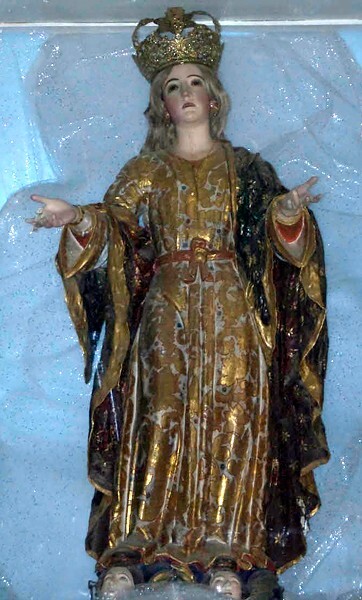 Tlacolula, La Asunción, high altar, Virgin Immaculate - Tlacolula, Oaxaca