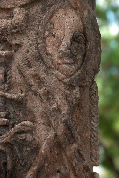 Santiago, atrial cross, shaft detail, moon - Atzacoalco
