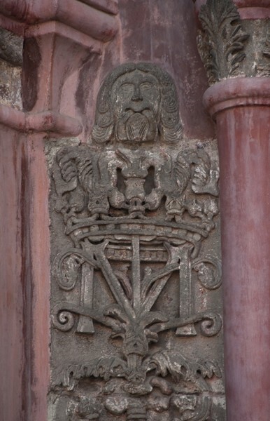 San Francisco, porciúncula door, inner pilaster relief (left) - San Francisco