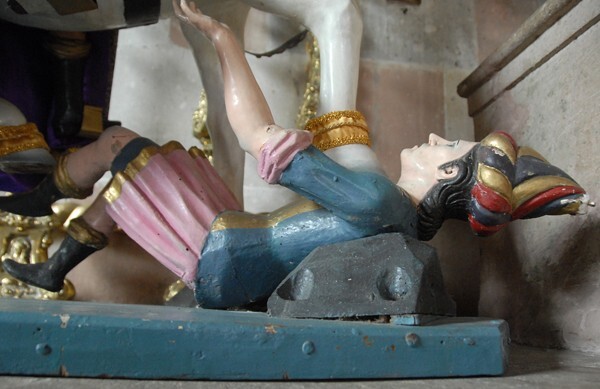 Santiago Apóstol, apse, St. James Moor Slayer, detail - Uruapan, Michoacán