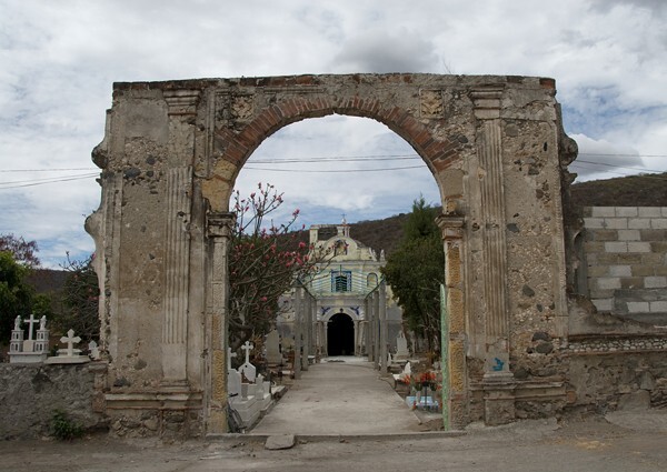 Santa María, façade & atrial gate - Huaquechula, Puebla
