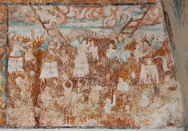 E wall mural - San Nicolás de Tolentino, capilla abierta & murals