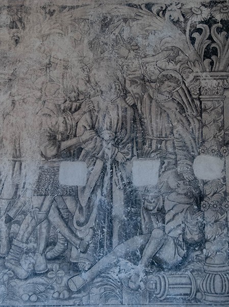 Sala profundis, W wall mural, Agony in the Garden - San Andrés, grisaille murals: baptistry, sala profundis & refectory