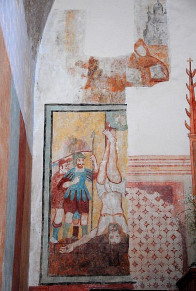 Sanctuary mural, Crucifixion of St. Peter - Cholul, Yucatán