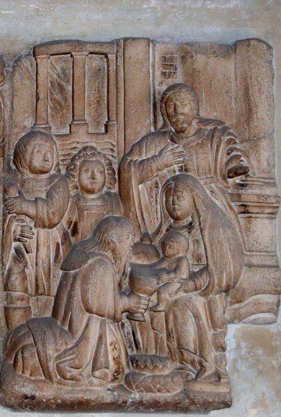 San Diego, convento, Adoration of the Magi, detail - Churubusco