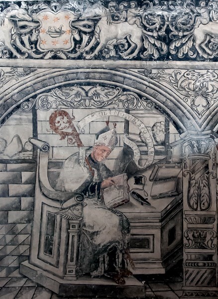 Cloister stairwell mural - San Nicolás de Tolentino, cloister & stairwell murals