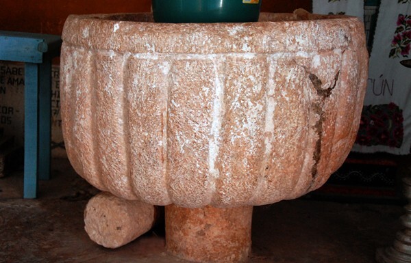 San Bartolomé, baptismal font - Ebtún, Yucatán