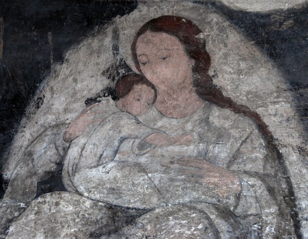 Baptistry mural, Madonna & Child - San Miguel Arcángel