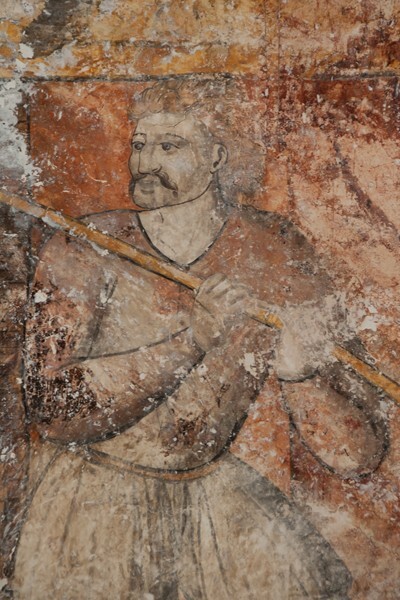 Convento mural, Flagellation, detail - San Pedro Apóstol