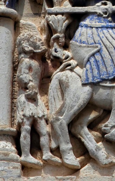 Façade relief, St. Martin, detail - San Martín, façade, posa chapel & atrial cross