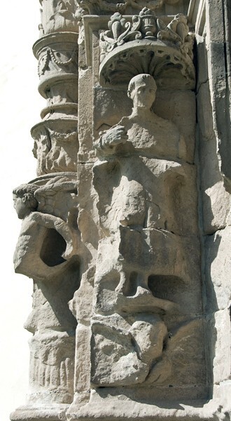 Façade portal, left jamb sculpture - San Agustín, façade