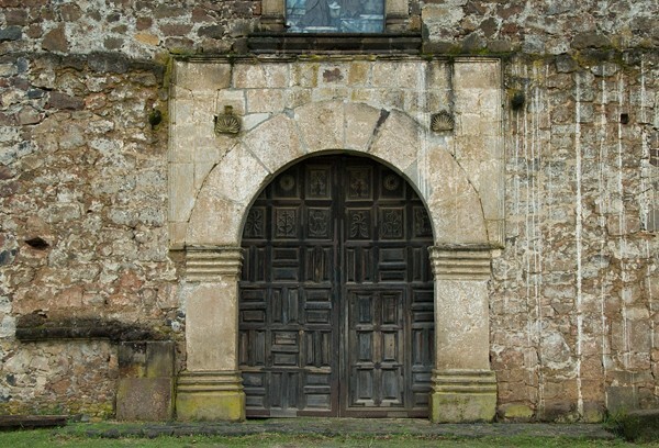 San Francisco, façade, main portal alfiz - Corupo, Michoacán