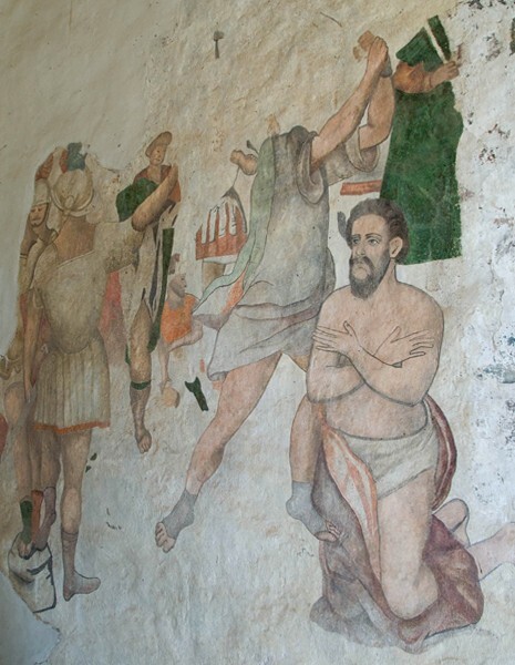 Hospitalito, capilla abierta mural, Christian martyr - Hospital Chapel (hospitalito)