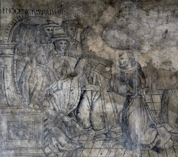 Capilla abierta, convento portal mural, detail (left) - La Asunción de Nuestra Señora (Catedral), façade, porciúncula door, capilla abierta, cloister