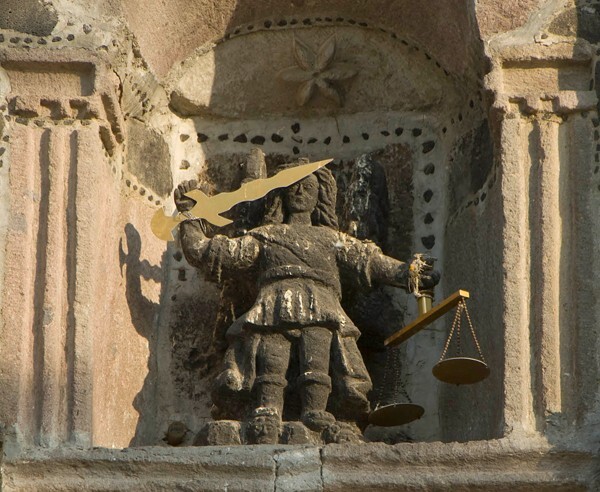 San Miguel Arcángel, façade, niche sculpture, St. Michael - Atlautla, México