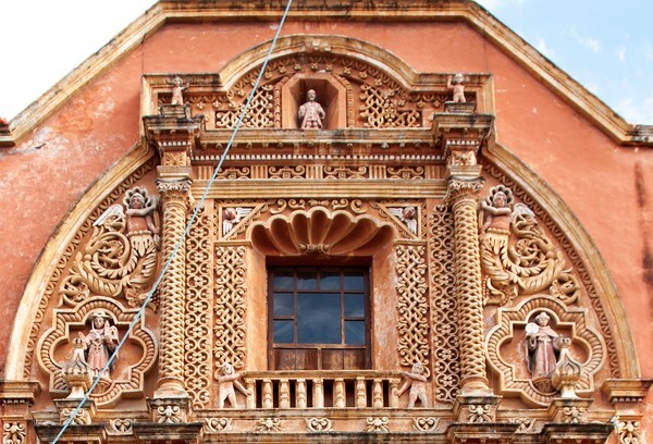 Top story, choir loft window - Façade, lateral portal & sacristy door