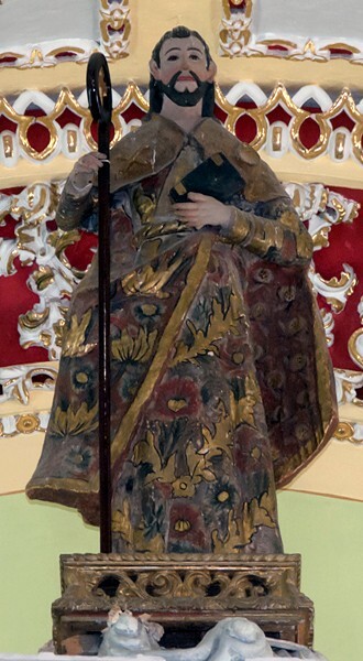 Santiago, high altar attic sculpture, St. James the Greater - Acatlán, Puebla