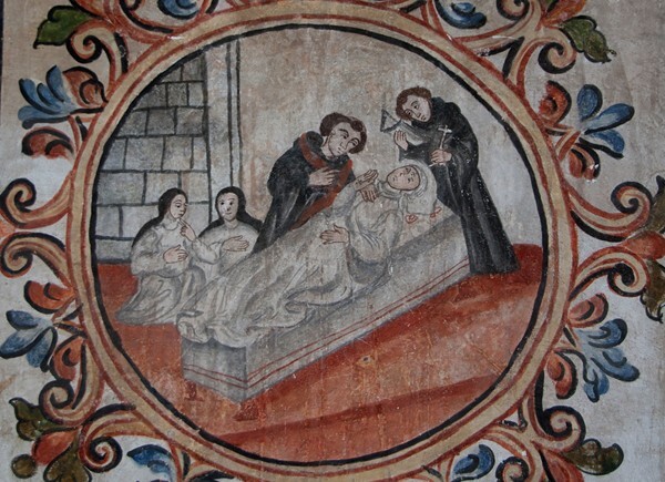 San Miguel Arcángel, baptistery mural - Xometla, México