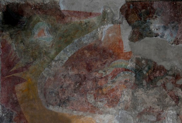 Santa María, N wall mural, Damnation, Leviathon & bicephalou sea devil - Santa María, North nave wall murals