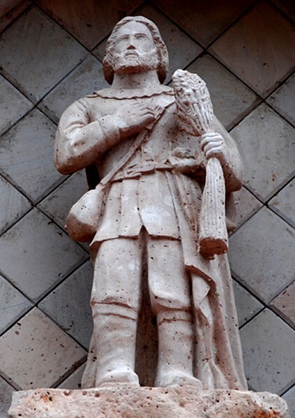 San Isidro Labrador, façade sculpture, St. Isidore - Valle de Matamoros