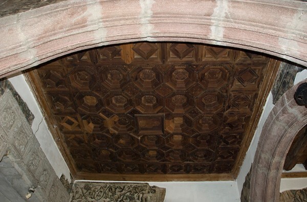 San Felipe y Santiago, lower cloister, testera ceiling - Azcapotzalco