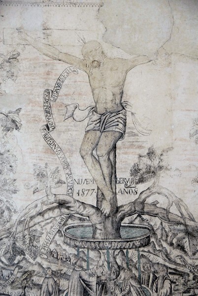 Crucifixion, detail - Portería murals