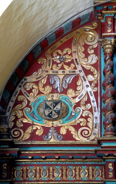 La Purísima Concepción, nave Dominican altar, top left relief - Mocochá, Yucatán