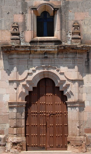 La Purísima Concepción, façade portal & choir loft window - Coculo, Jalisco