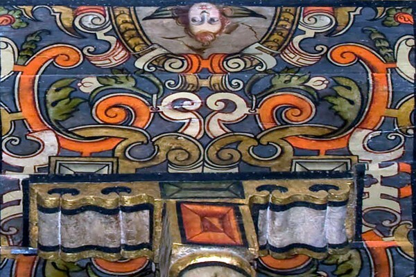 Nurio, Michoacán, Santiago Apóstol, sotocoro detail (destroyed) - Michoacán