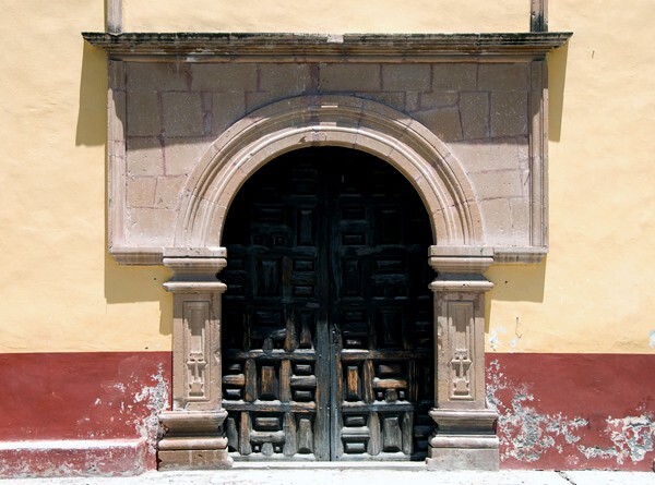 San Bernardino de Sena, façade portal alfiz - Tasquillo, Hidalgo