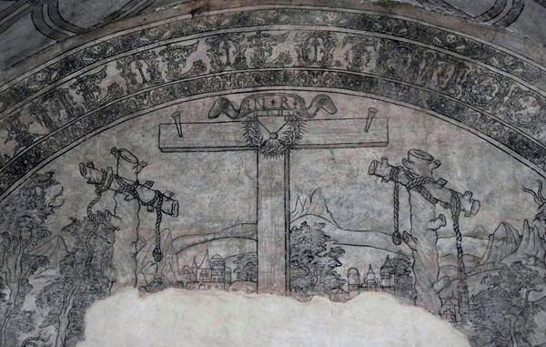 Sacristy, Calvary mural - San Nicolás de Tolentino, convento