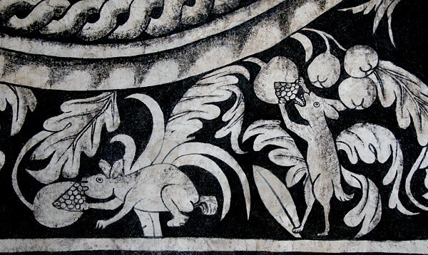 El Divino Señor, lower cloister wall mural, rabbit - El Divino Señor, lower cloister ambulatory murals