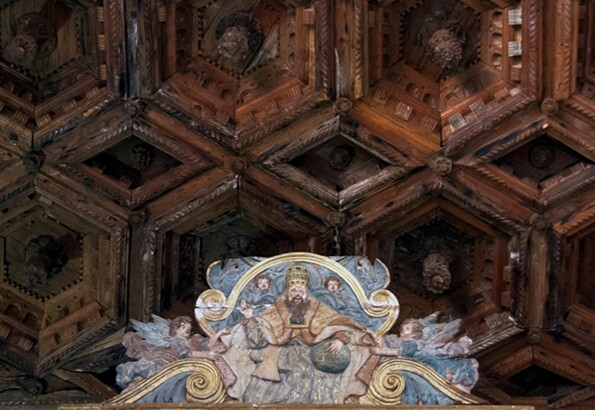 Santo Domingo, sotocoro retablo attic, God the Father - Yanhuitlán, Oaxaca