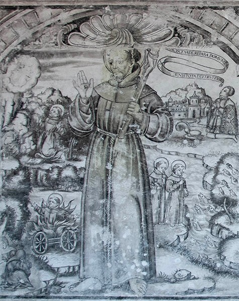W wall mural, St. Francis - San Miguel Arcángel, sala de profundis murals