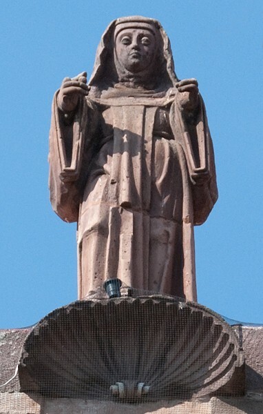 East twin portal, roof sculpture, St. Clare - Santa Clara