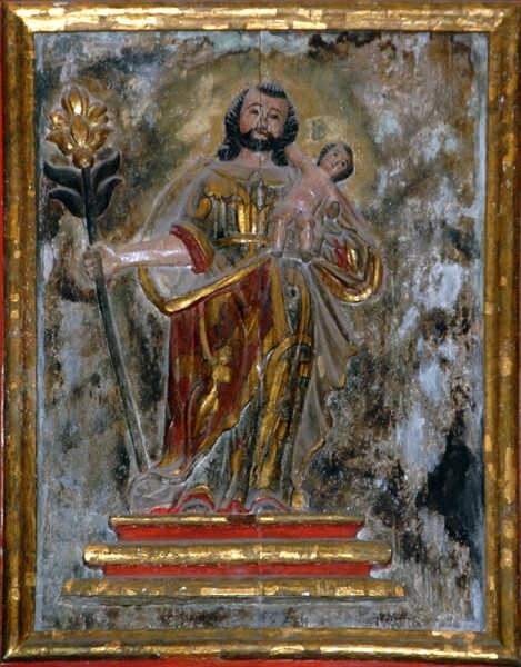 Top tier, central relief, St. Joseph - San Miguel Arcángel, nave San José retablo