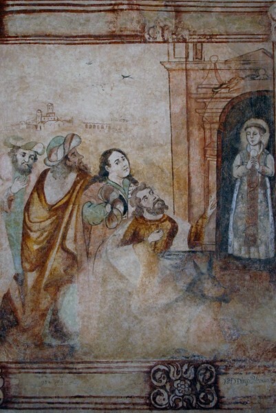 Donkey adoring Blessed Sacrament of St. Anthony - Upper cloister walk murals