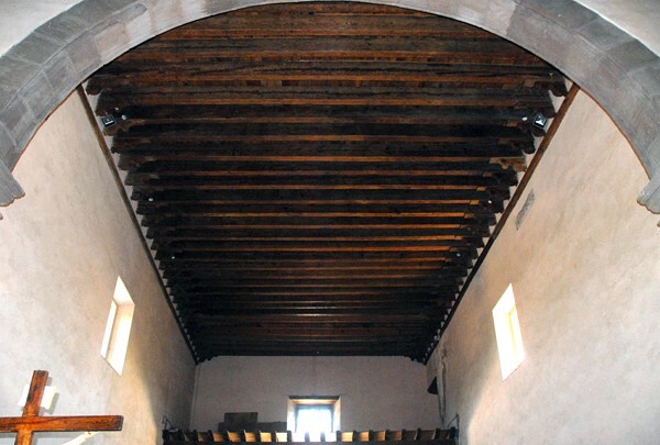 Candelaria, chancel arch & nave ceiling - San Felipe de los Alzati, Michoacán