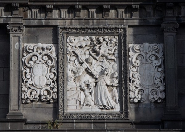Façade, right portal relief, Ecstasy of St. Theresa - Catedral de la Inmaculada Concepción