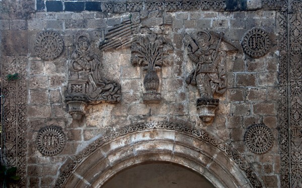 San Andrés, NE posa, W façade, Annunciation - San Andrés, Northeast posa chapel