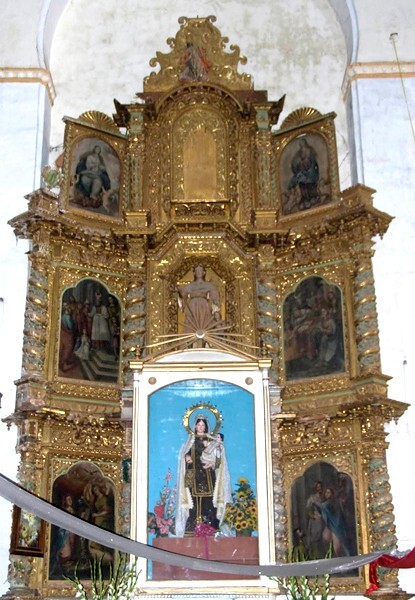 San Juanito, nave Asunción de Nuestra Señora altar - Tochimilco, Puebla