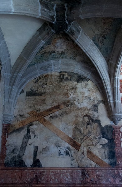 El Divino Señor, upper cloister walk testera mural, Noli Me Tangere - El Divino Señor, upper cloister ambulatory & stairwell murals