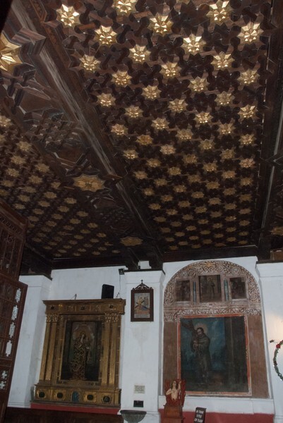 Alfarje ceiling & nave retablos - La Asunción de Nuestra Señora, atrio, portería, and nave & choir ceilings