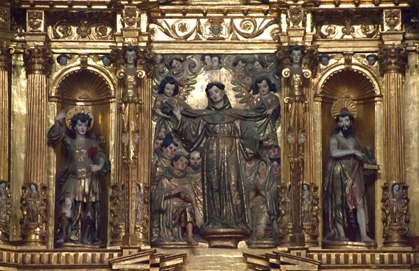 Xochimilco, D.F., San Bernardino, high altar third tier, central panel - Districto Federal (D.F.) - Ciudad de México